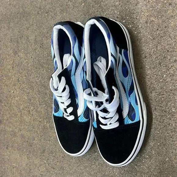 OLD SKOOL SHOES KID CAMO FLAME BLUE ICE CAMO size 5 - Picture 4 of 7